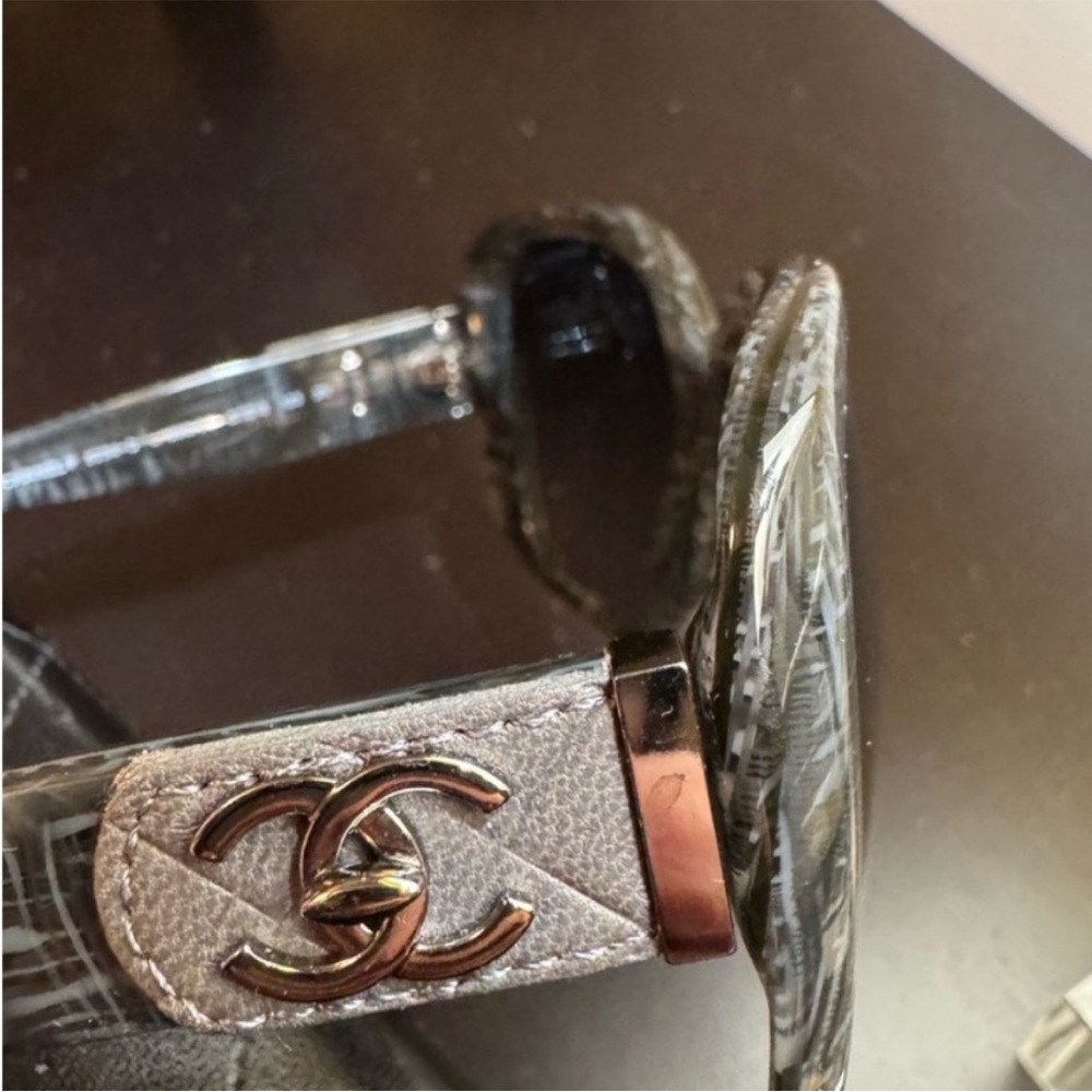 Authentic CHANEL 5234-Q C/1208/3C Oversized Sunglasses, Grey Tweed, 57-16-135 - Picture 11 of 12